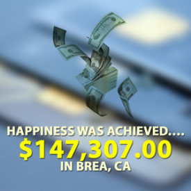 Happiness was achieved …. $147,307.00 in Brea, CA