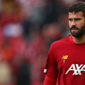 Liverpool's Alisson steps up training, hopeful of Man United return